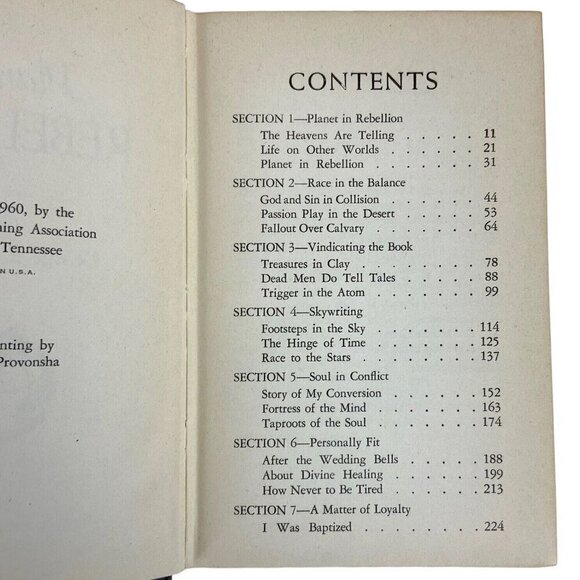 Planet In Rebellion By George Vandeman HC 1960 Vintage Religious Adventist Book - Picture 4 of 4